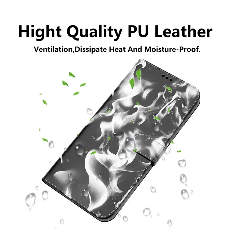 For Samsung Galaxy A53 5G Fashionable Fog Pattern TPU+PU Leather Magnetic Closure Wallet Phone Case Cover - Black