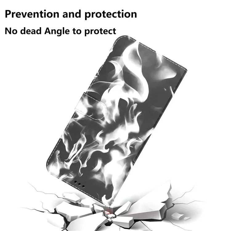 For Samsung Galaxy A53 5G Fashionable Fog Pattern TPU+PU Leather Magnetic Closure Wallet Phone Case Cover - Black
