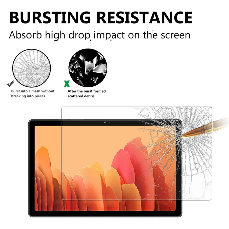 Per Samsung Galaxy Tab A8 10.5 (2021) / A8 10.5 (2022) Custodia flessibile in TPU trasparente rinforzata agli angoli con protezione per lo schermo in vetro temperato