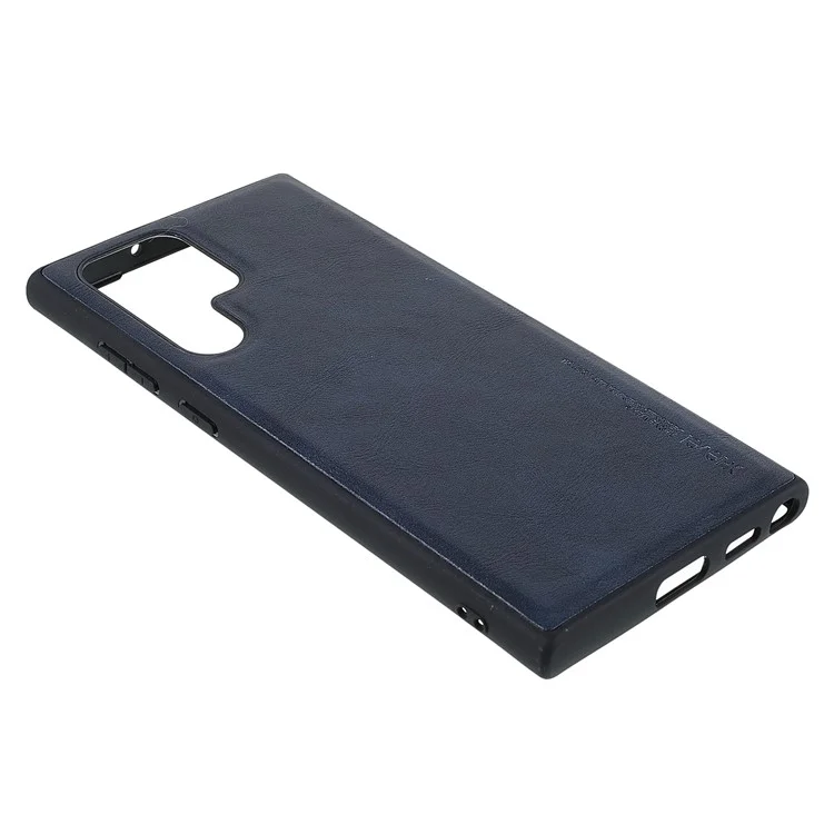 Copertina Protettiva Per Protezione TPU in Pelle Vintage in Pelle Vintage a Livello x Per Samsung Galaxy S22 Ultra 5G - Blu