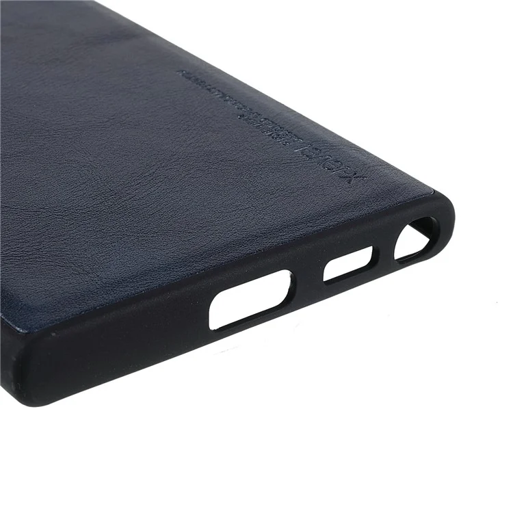 X-LEVEL Vintage Style PU Leather Coated TPU Protective Cover Scratch-resistant Phone Case for Samsung Galaxy S22 Ultra 5G - Azul
