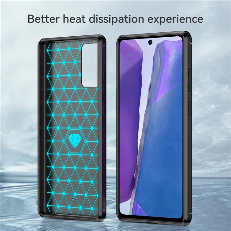 Étui de téléphone portable en TPU flexible, anti-rayures, à texture brossée et résistant aux traces de doigts pour Samsung Galaxy Note20/Note20 5G - Noir