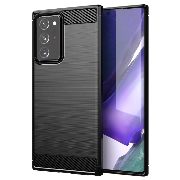 Capa de Telefone Móvel com Textura Suave de Carbono Fino à prova de Impactos de 1,8 mm para Samsung Galaxy Note 20 Ultra/Note 20 Ultra 5G - Preto
