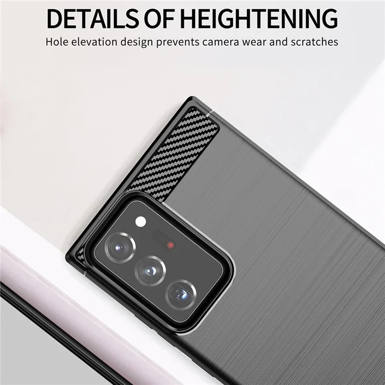 Capa de Telefone Móvel com Textura Suave de Carbono Fino à prova de Impactos de 1,8 mm para Samsung Galaxy Note 20 Ultra/Note 20 Ultra 5G - Preto