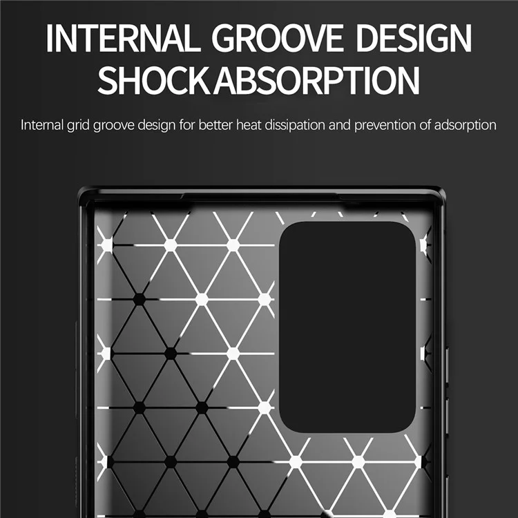 Capa de Telefone Móvel com Textura Suave de Carbono Fino à prova de Impactos de 1,8 mm para Samsung Galaxy Note 20 Ultra/Note 20 Ultra 5G - Preto