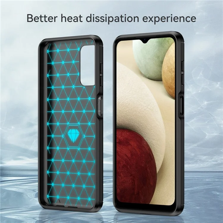 Pour Samsung Galaxy A13 4G / 5G / A04s 1,8 mm Texture Fibre de Carbone Étui TPU Résistant aux Empreintes Digitales Résistant aux Rayures Surface Brossée Housse Protectrice de Téléphone - Noir