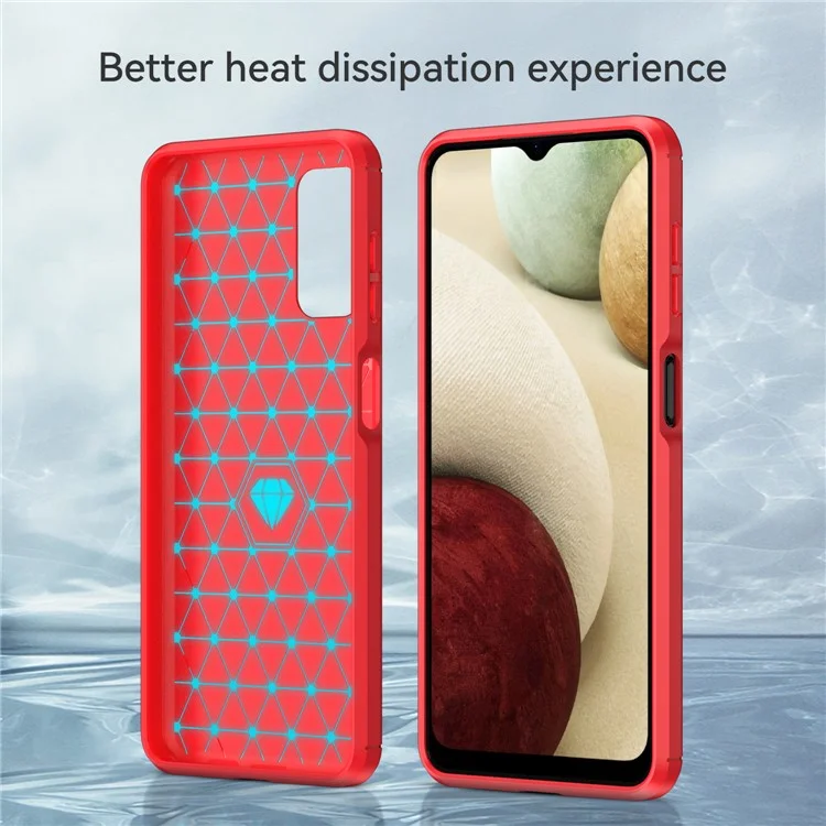 For Samsung Galaxy A13 4G / 5G / A04s 1.8mm Carbon Fiber Texture TPU Case Fingerprint-Free Scratch-Resistant Brushed Surface Phone Protective Cover - Red