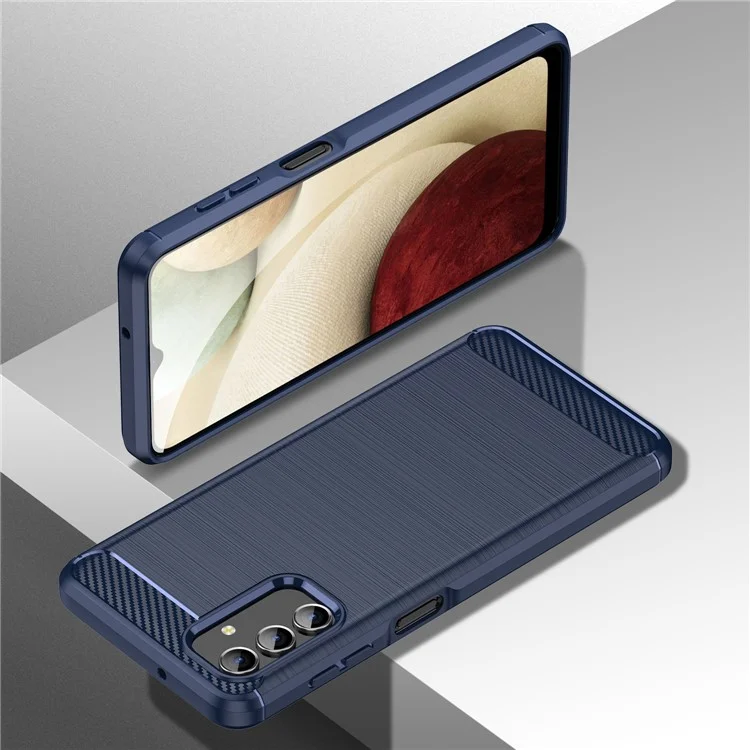 Para Samsung Galaxy A13 4G / 5G / A04s Textura de Fibra de Carbono de 1,8 mm Funda de TPU Resistente a Arañazos y Huellas Dactilares Superficie Cepillada Funda Protectora de Teléfono - Azul