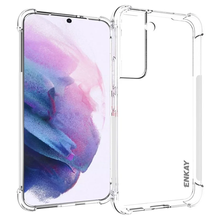 ENKAY HAT PRINCE Anti-slip Strip Crystal Clear Thickened Corners Mobile Phone TPU Case Shell per Samsung Galaxy S22 5G