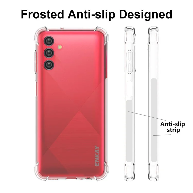 Enkay Hat Prince Corners Renforcés Anti-slip Bord Côté Cristal Clair Couvercle de Protection Soft TPU Téléphone Pour Samsung Galaxy A13 5G