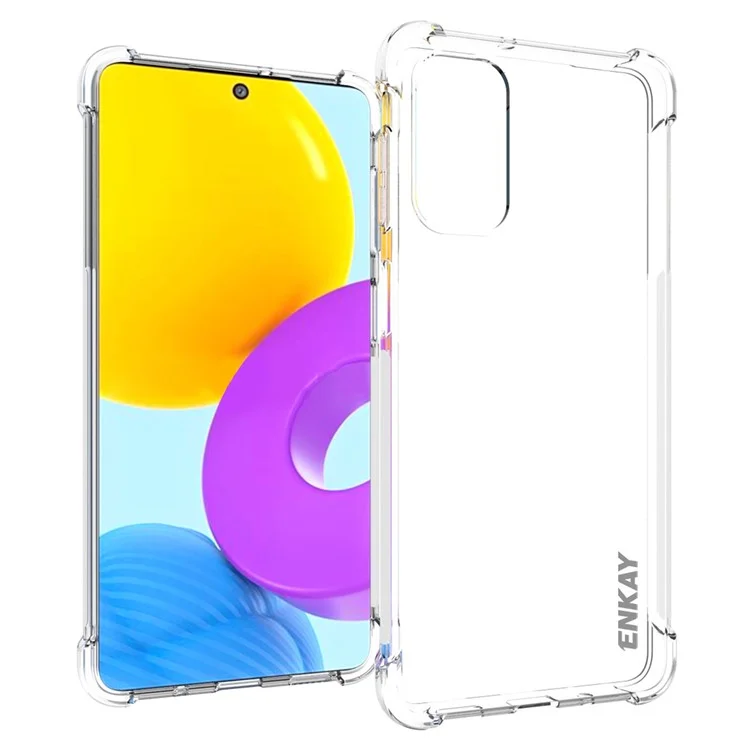 ENKAY HAT PRINCE Shockproof Thickened Corners Anti-slip Edge Transparent TPU Phone Case Shell for Samsung Galaxy M52 5G