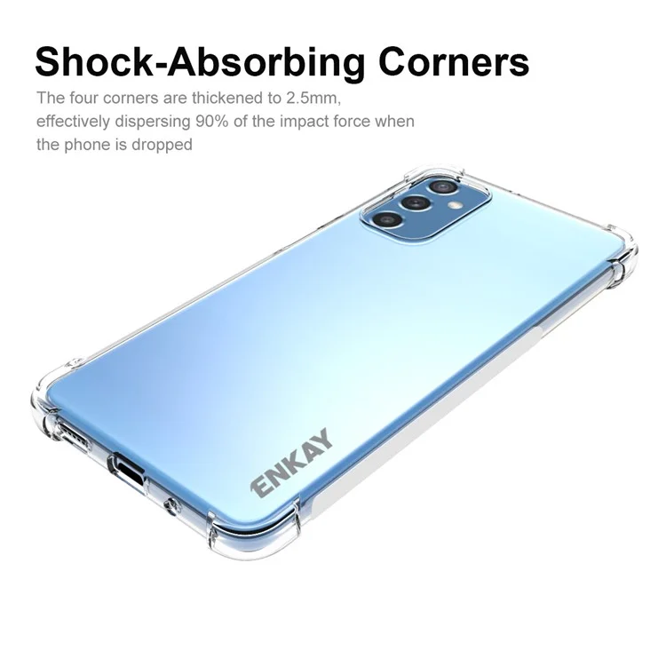 ENKAY HAT PRINCE Shockproof Thickened Corners Anti-slip Edge Transparent TPU Phone Case Shell for Samsung Galaxy M52 5G