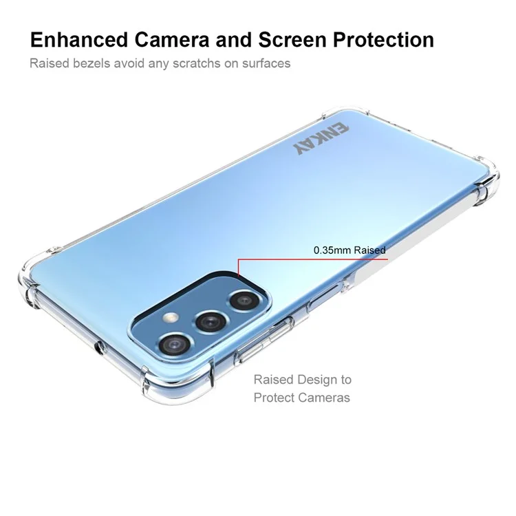 ENKAY HAT PRINCE Shockproof Thickened Corners Anti-slip Edge Transparent TPU Phone Case Shell for Samsung Galaxy M52 5G