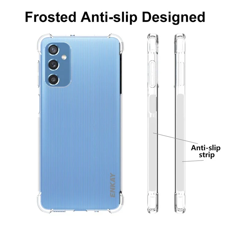 ENKAY HAT PRINCE Shockproof Thickened Corners Anti-slip Edge Transparent TPU Phone Case Shell for Samsung Galaxy M52 5G