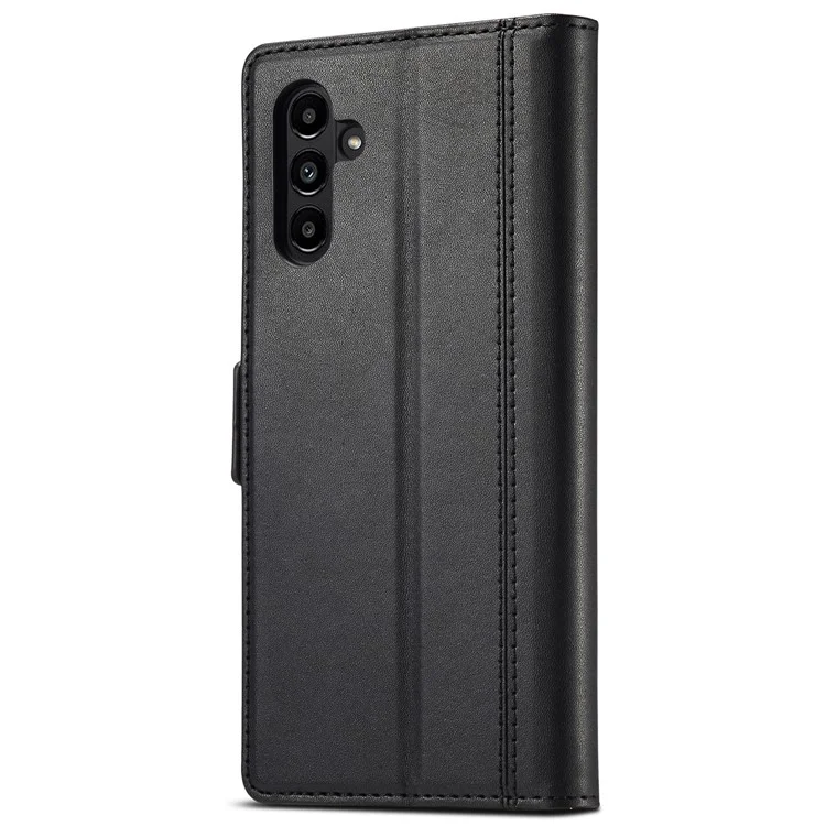 LC.IMEEKE PU Leather Cover Stand Wallet Double Magnetic Clasps Phone Case Shell for Samsung Galaxy A13 5G / A04s 4G (164.7mm) - Black