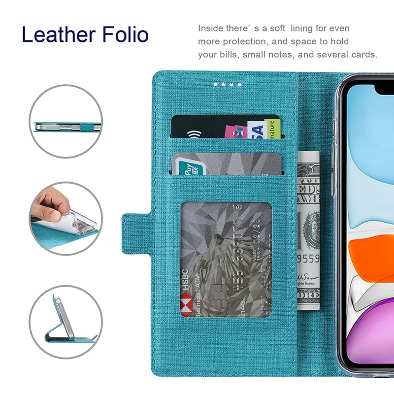 VILI K Series Magnetic Closure Drop-proof Stand Wallet Leather Mobile Phone Case Shell for Samsung Galaxy S22 Ultra 5G - Blue