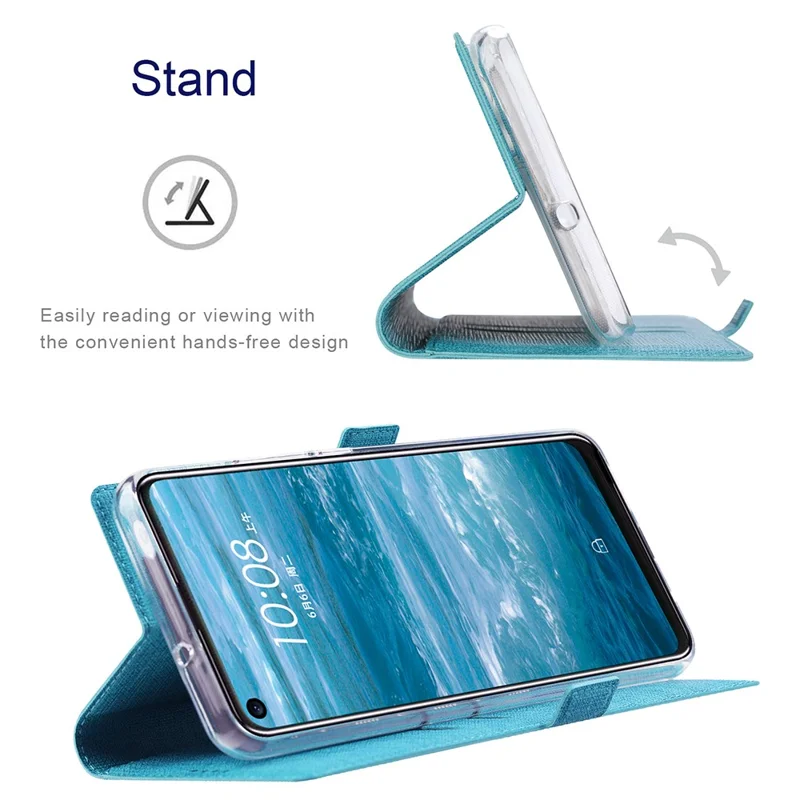 VILI K Series Magnetic Closure Drop-proof Stand Wallet Leather Mobile Phone Case Shell for Samsung Galaxy S22 Ultra 5G - Blue