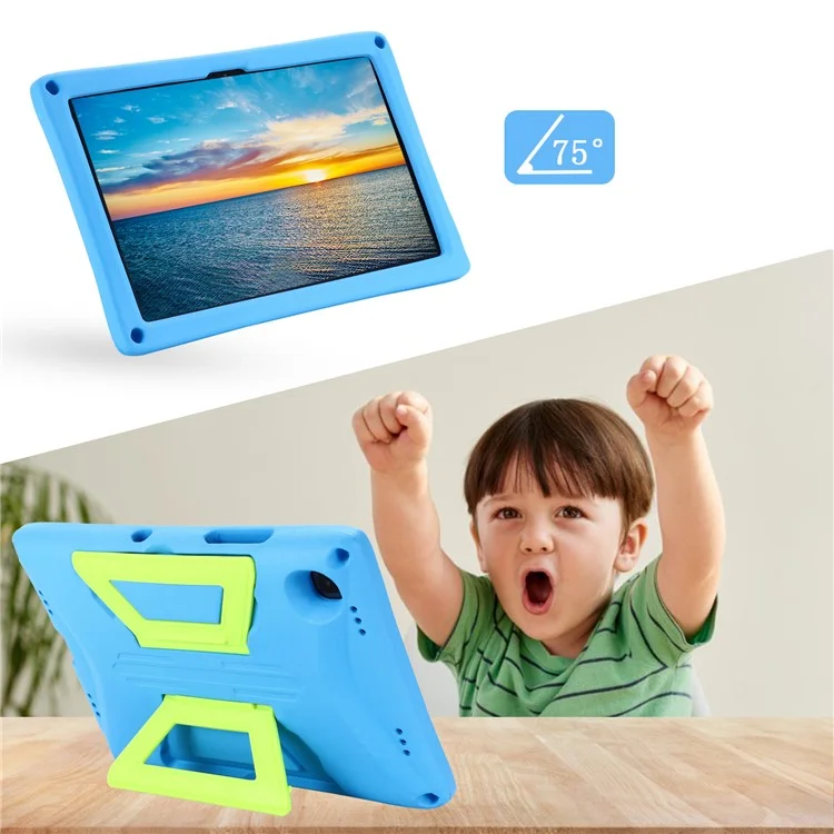 Manico Leggero Eva + PC Coperchio Protettivo Per Bambini Protettivo Con Spalla Per Spalla Per Samsung Galaxy Tab A7 10.4 (2020) - Blu Verde