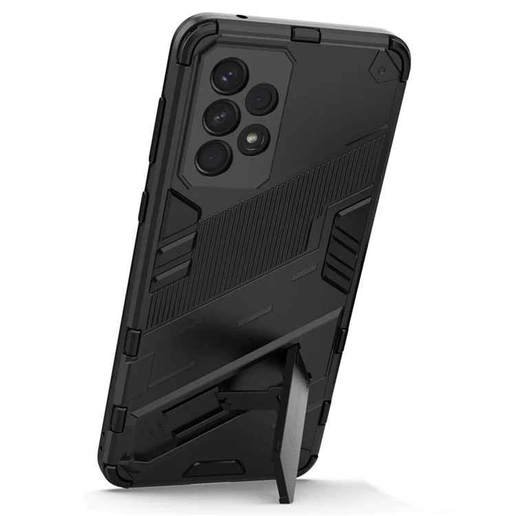Coque de téléphone hybride en TPU + PC antichoc avec support pour Samsung Galaxy A33 5G - Noir