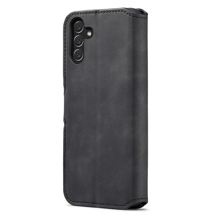 DG.MING Retro Style Magnetic Clasp PU Leather Stand Wallet Phone Case Protector for Samsung Galaxy A13 5G / A04s 4G (164.7 x 76.7 x 9.1 mm) - Negro