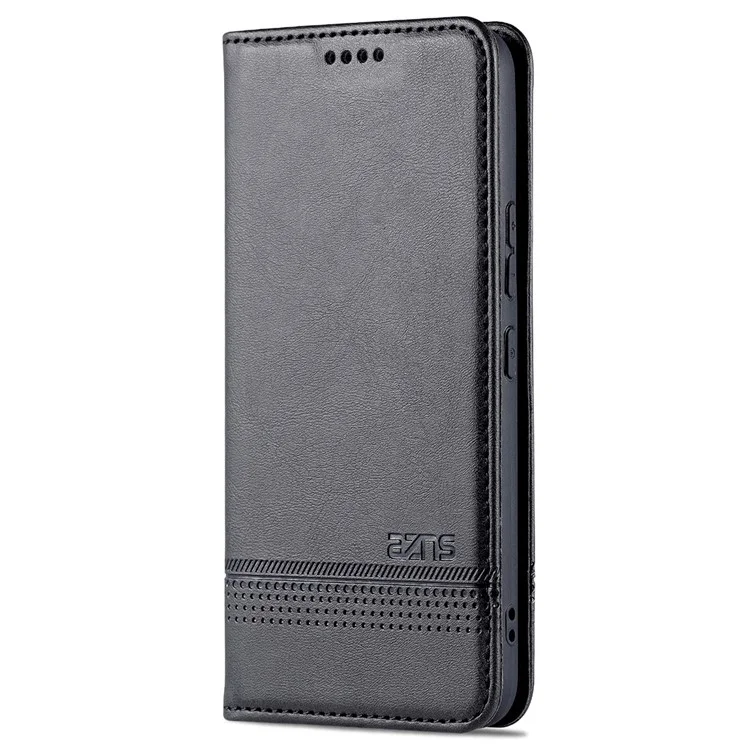 AZNS Magnetic Auto-absorbed Full Protection Phone Deckung PU Leder-standard-brieftaschenhülle Für Samsung Galaxy S22+ 5g - Schwarz
