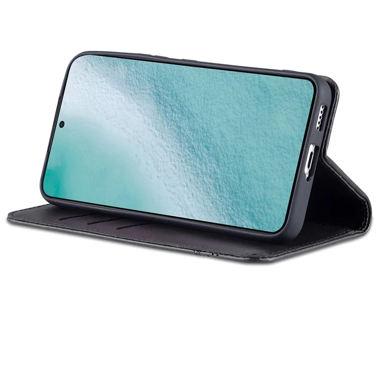 AZNS Magnetic Auto-absorbed Full Protection Phone Deckung PU Leder-standard-brieftaschenhülle Für Samsung Galaxy S22+ 5g - Schwarz