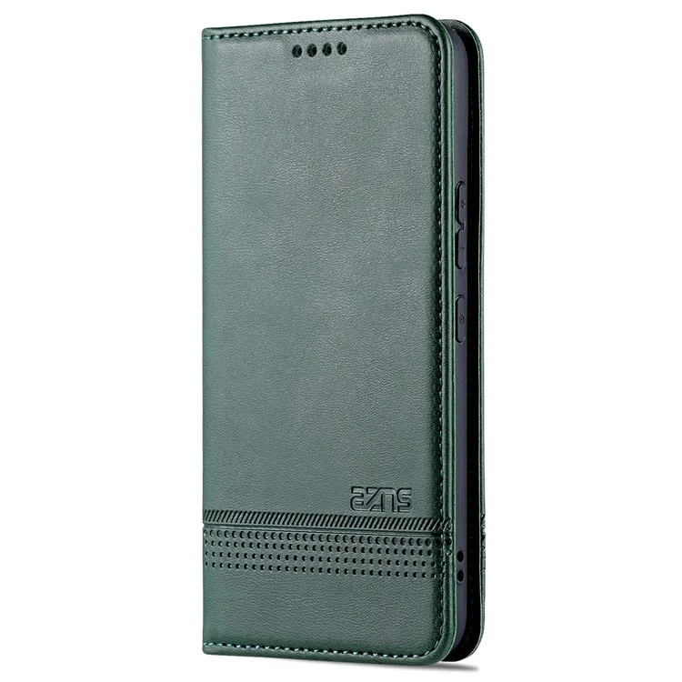 Étui portefeuille magnétique pour Samsung Galaxy S22 5G en cuir PU + TPU, avec protection complète - Vert
