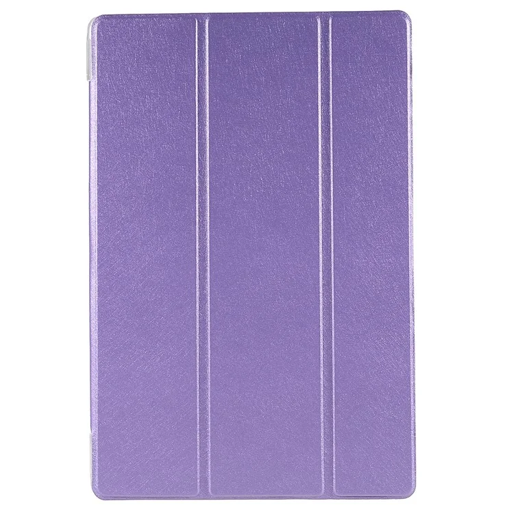Para Samsung Galaxy Tab A8 10.5 (2021) Textura De Seda Anti-Scrath Tablet Tablet Tablet Tablet Tri-Down Stand Case - Púrpura
