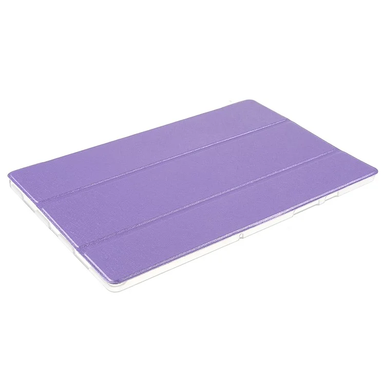 Para Samsung Galaxy Tab A8 10.5 (2021) Textura De Seda Anti-Scrath Tablet Tablet Tablet Tablet Tri-Down Stand Case - Púrpura