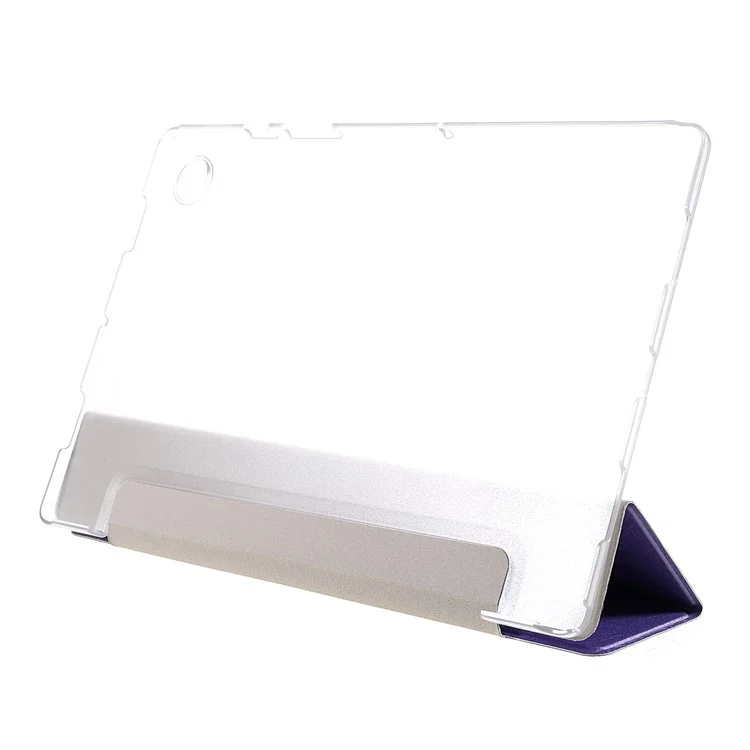 Para Samsung Galaxy Tab A8 10.5 (2021) Textura De Seda Anti-Scrath Tablet Tablet Tablet Tablet Tri-Down Stand Case - Púrpura
