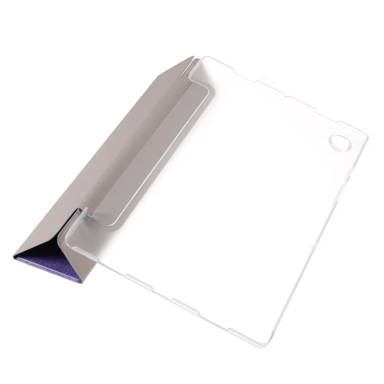 Para Samsung Galaxy Tab A8 10.5 (2021) Textura De Seda Anti-Scrath Tablet Tablet Tablet Tablet Tri-Down Stand Case - Púrpura
