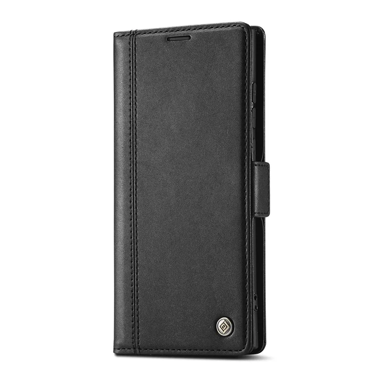 LC.IMEEKE PU-Leder-Cover-Ständer-Geldbörse mit doppeltem Magnetverschluss, Handyhülle für Samsung Galaxy S22 Ultra 5G - Schwarz