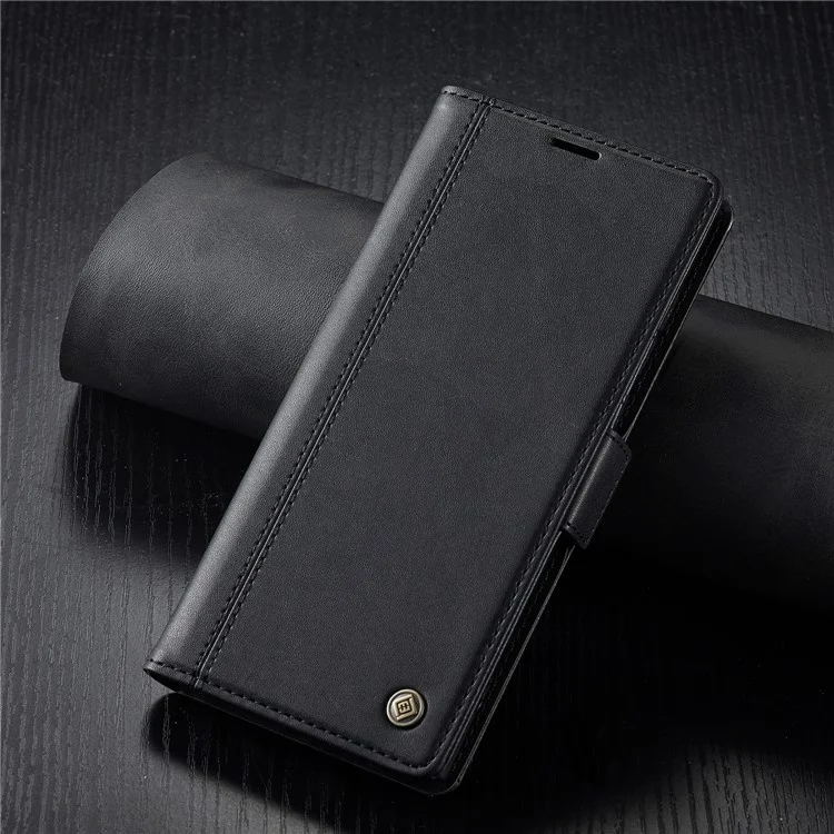 LC.IMEEKE PU-Leder-Cover-Ständer-Geldbörse mit doppeltem Magnetverschluss, Handyhülle für Samsung Galaxy S22 Ultra 5G - Schwarz