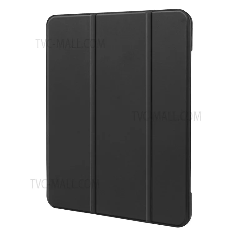 Scratch-proof Trifold Stand TPU Tablet Case Anti-drop Auto Wake/Sleep Protective Cover with Pencil Slot for Samsung Galaxy Tab A7 10.4 (2020) - Black