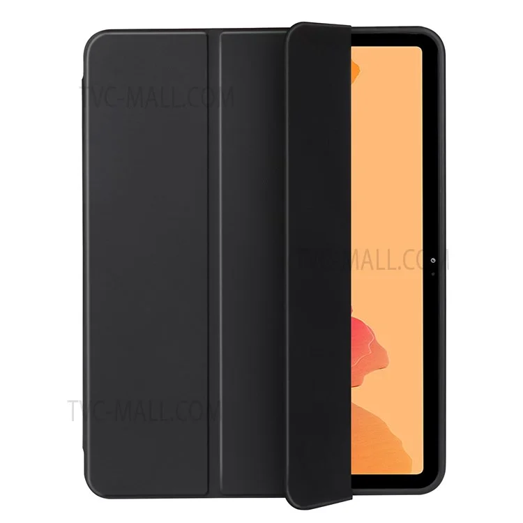 Scratch-proof Trifold Stand TPU Tablet Case Anti-drop Auto Wake/Sleep Protective Cover with Pencil Slot for Samsung Galaxy Tab A7 10.4 (2020) - Black