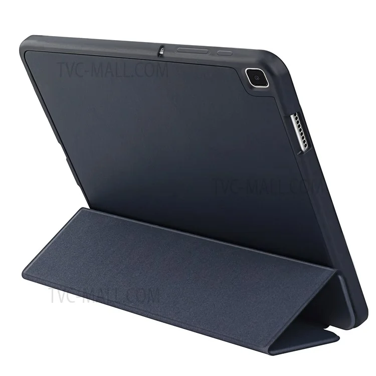 Scratch Resistant Trifold Stand TPU Tablet Case Anti-drop Protective Cover with Pencil Slot for Samsung Galaxy Tab A7 Lite 8.7-inch/T225/T220 - Dark Blue