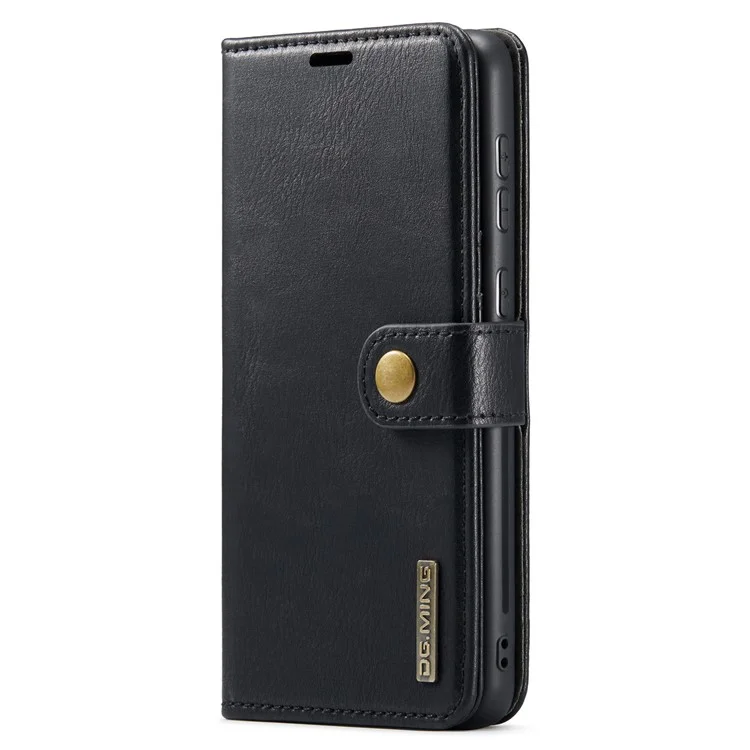 Дг. Ming Split Leather Wallet Case Folio Flip Stand Съемная Магнитная Телефонная Крышка Для Samsung Galaxy A33 5G - Черный