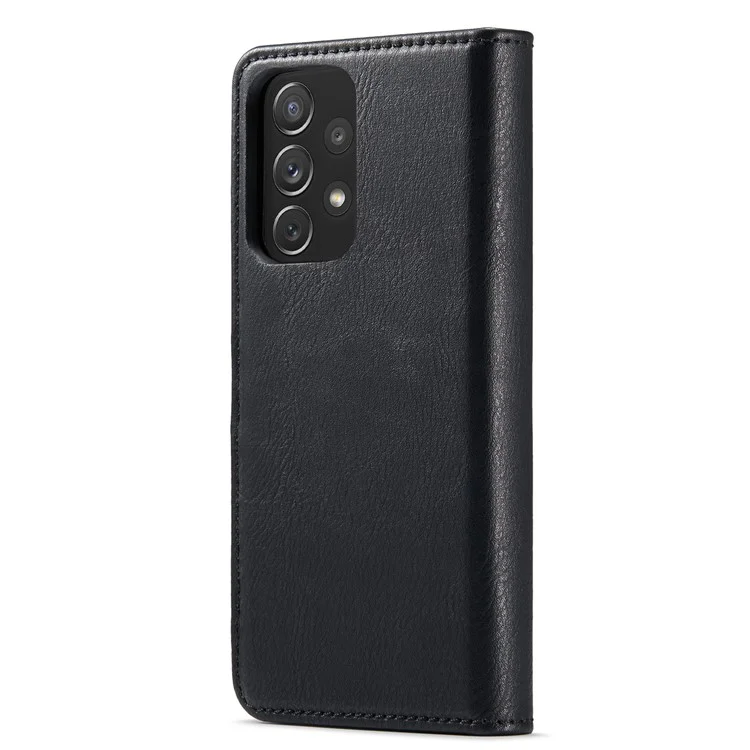 DG.MING Portafoglio in pelle divisa Custodia per telefono a portafoglio Folio Flip Magnetica Supporto staccabile per Samsung Galaxy A73 5G - Nero