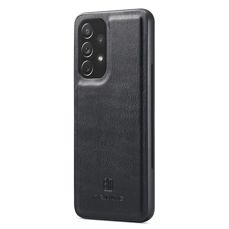 DG.MING Portafoglio in pelle divisa Custodia per telefono a portafoglio Folio Flip Magnetica Supporto staccabile per Samsung Galaxy A73 5G - Nero