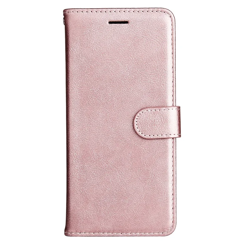 For Samsung Galaxy A53 5G Case Solid Color Leather Mobile Cover Wallet Stand with Strap - Rose Gold