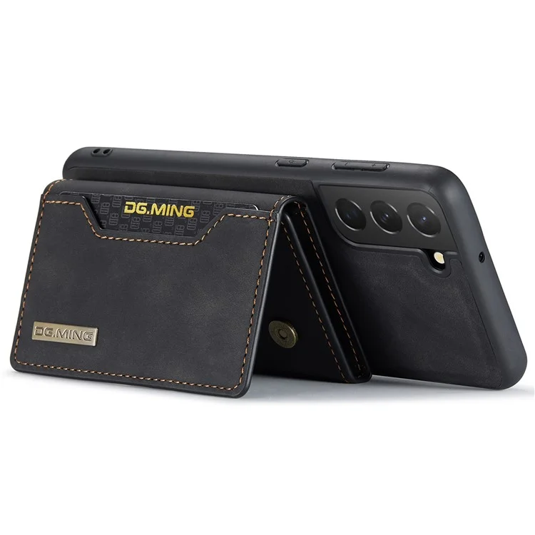 Защитный чехол для телефона DG.MING M2 Series Wireless Charging Shockproof с отсоединяемым 2-в-1 кошельком для Samsung Galaxy S22+ 5G - черный