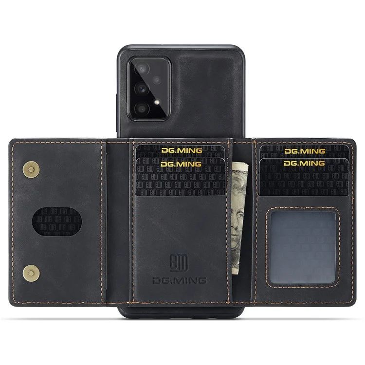 Étui de protection pour téléphone DG.MING M2 Series Detachable 2-in-1 Wallet avec fonction de chargement sans fil pour Samsung Galaxy A53 5G - Noir