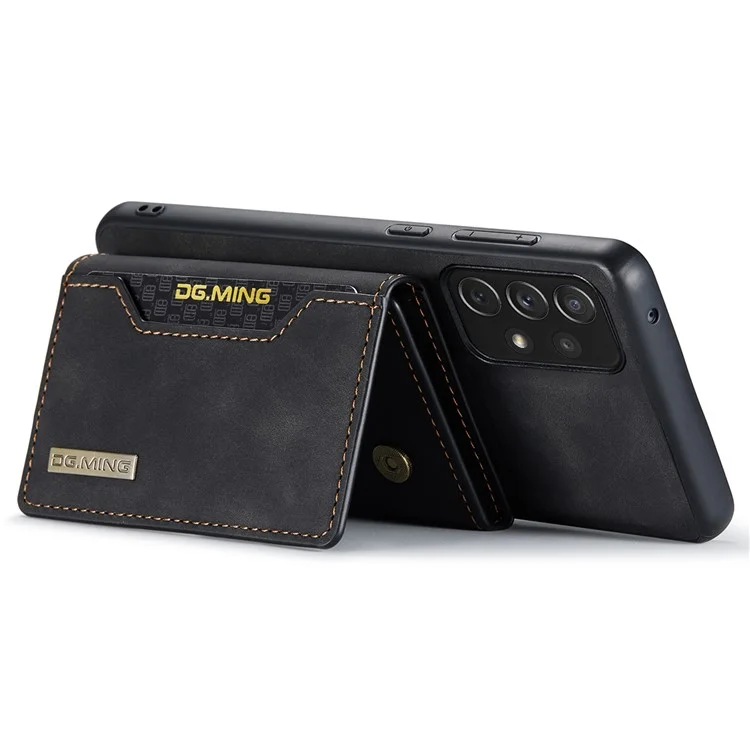 Dg. Serie Ming M2 Staccabile 2 in 1 Custodia Per Telefono Del Portafoglio di Shock Wireless Coperchio Protettivo Per il Telefono Per Samsung Galaxy A33 5G - Nero