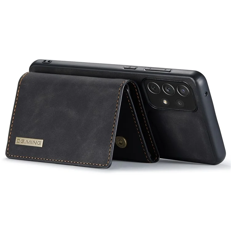 Dg. MING M1-Serie Anti-Fallen Abnehmbare 2-in-1-Brieftasche Telefongehäuse Stoßfest Telefonschutzstütze Wireless Welpen Für Samsung Galaxy A33 5G - Schwarz
