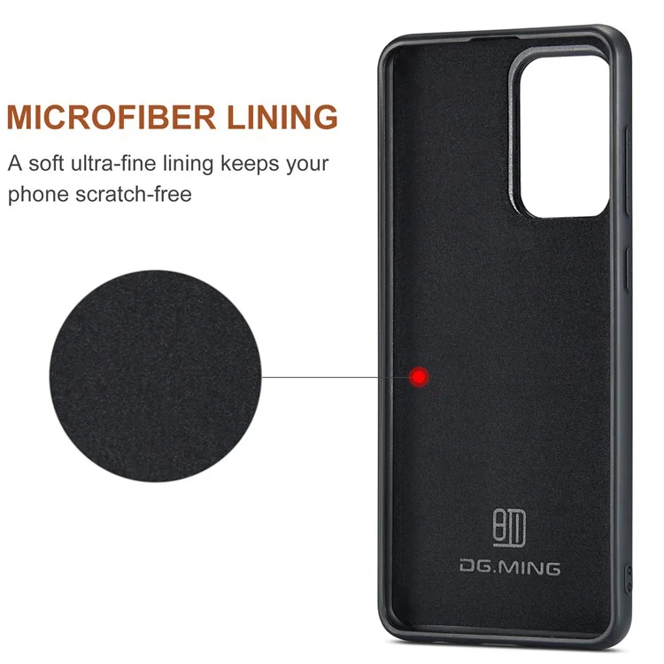 Dg. MING M1-Serie Anti-Fallen Abnehmbare 2-in-1-Brieftasche Telefongehäuse Stoßfest Telefonschutzstütze Wireless Welpen Für Samsung Galaxy A33 5G - Schwarz