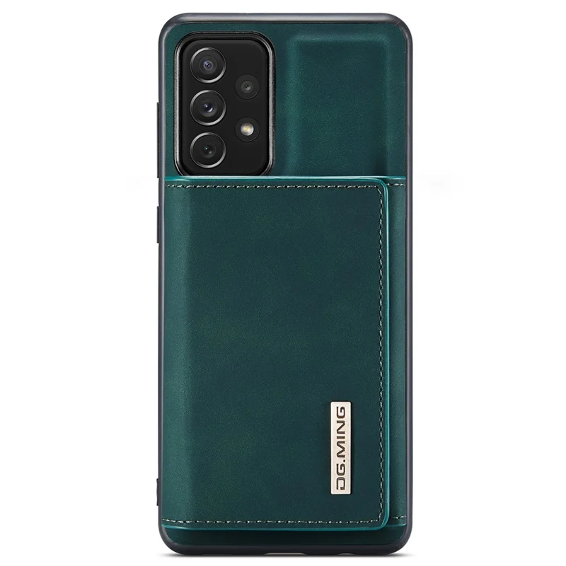 DG.MING M1 Series Phone Case PU + TPU + PC Back Cover with Magnetic Tri-Fold Wallet Kickstand for Samsung Galaxy A73 5G - Green