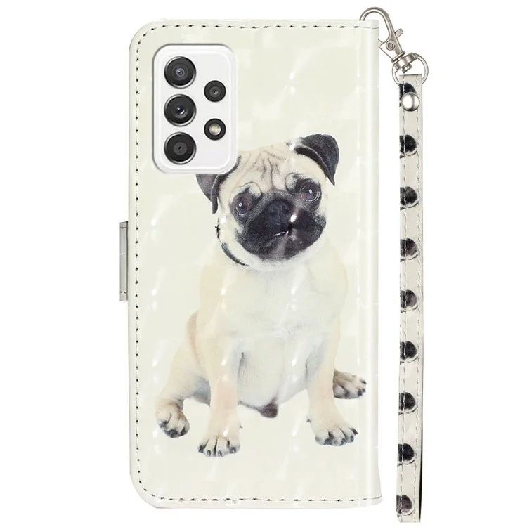 Musterdruck Vollgewickelt Folio Flip Leder Brieftasche Telefon Fallbezug Mit Stand Für Samsung Galaxy A53 5G - Hund