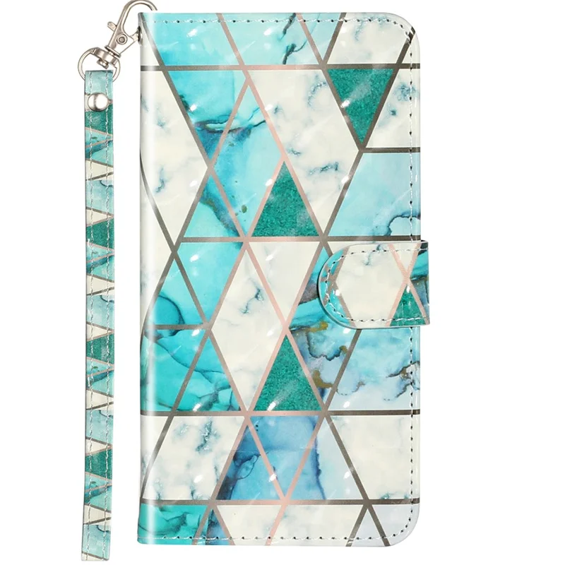 Pattern Printing Fully Wrapped Folio Flip Leather Wallet Phone Case Cover with Stand for Samsung Galaxy A53 5G - Marble