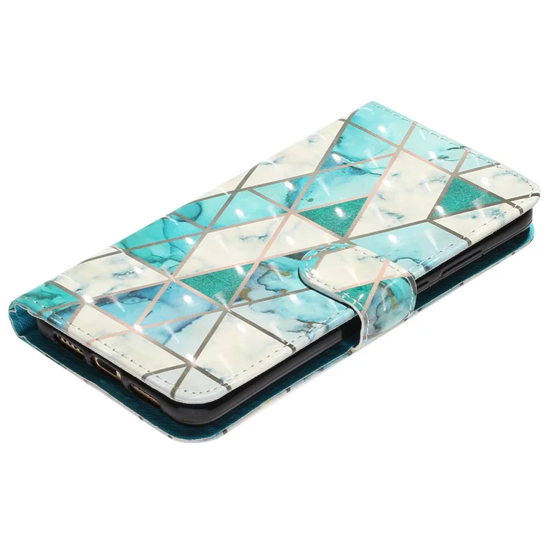 Pattern Printing Fully Wrapped Folio Flip Leather Wallet Phone Case Cover with Stand for Samsung Galaxy A53 5G - Marble