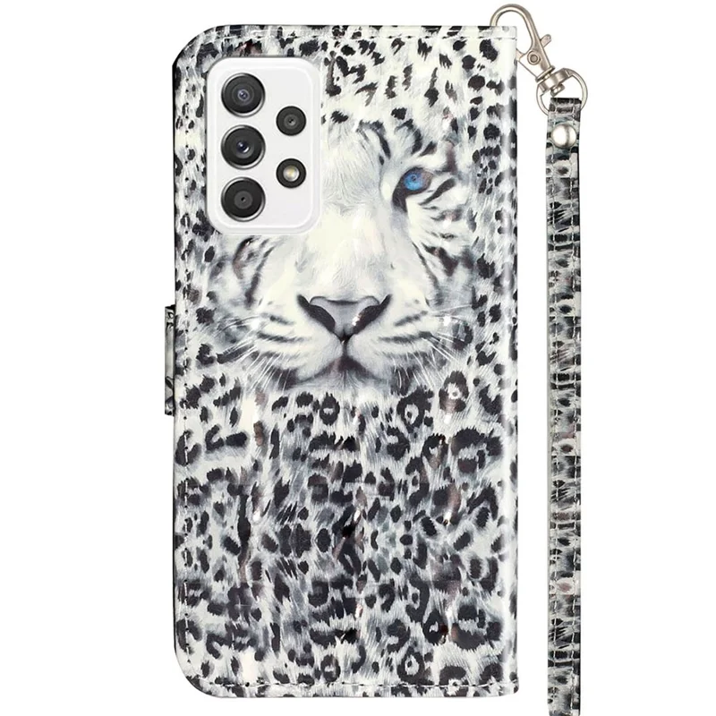 Pattern Printing Fully Wrapped Folio Flip Leather Wallet Phone Case Cover with Stand for Samsung Galaxy A53 5G - Leopard Texture